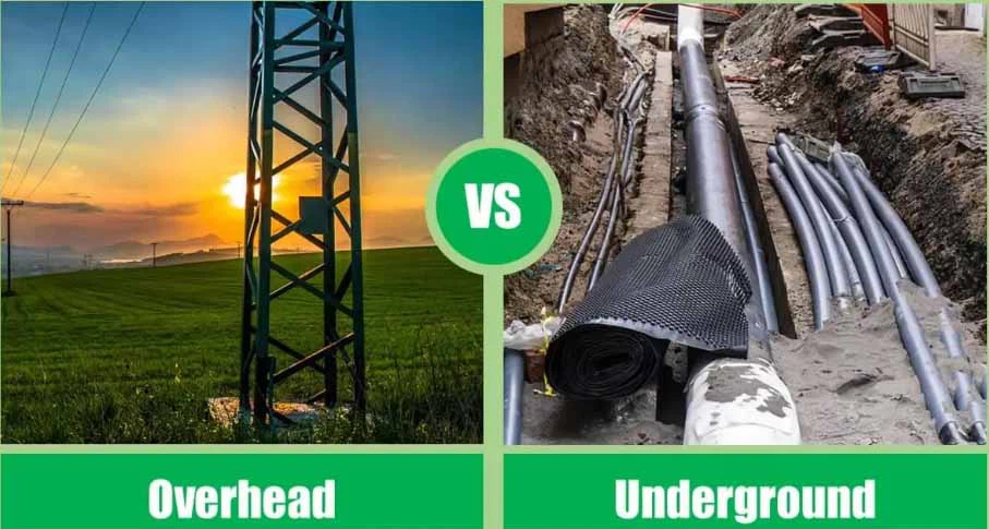 overhead cable V Sunderground cable overhead cable V Sunderground cable
