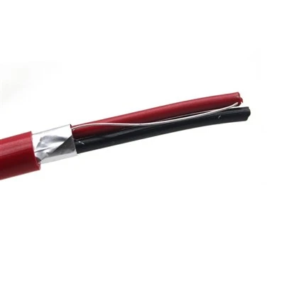 Cable ignífugo de alarma de incendio rojo sólido de 2 núcleos